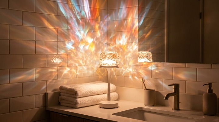 Renter-friendly ambient bathroom lighting without drilling or outlets - YJHAOTOU