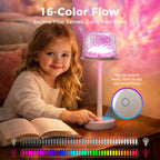 RGB shower lamp set with 16-color flow mode and touch control - tap to switch hues, hold to adjust brightness