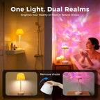 Waterproof shower lamp set dual mode - bright white light for shower room vs colorful ocean wave projection for bath relaxation, removable shade design
